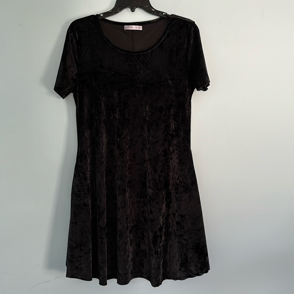 Emma & Posh black velour dress, size large